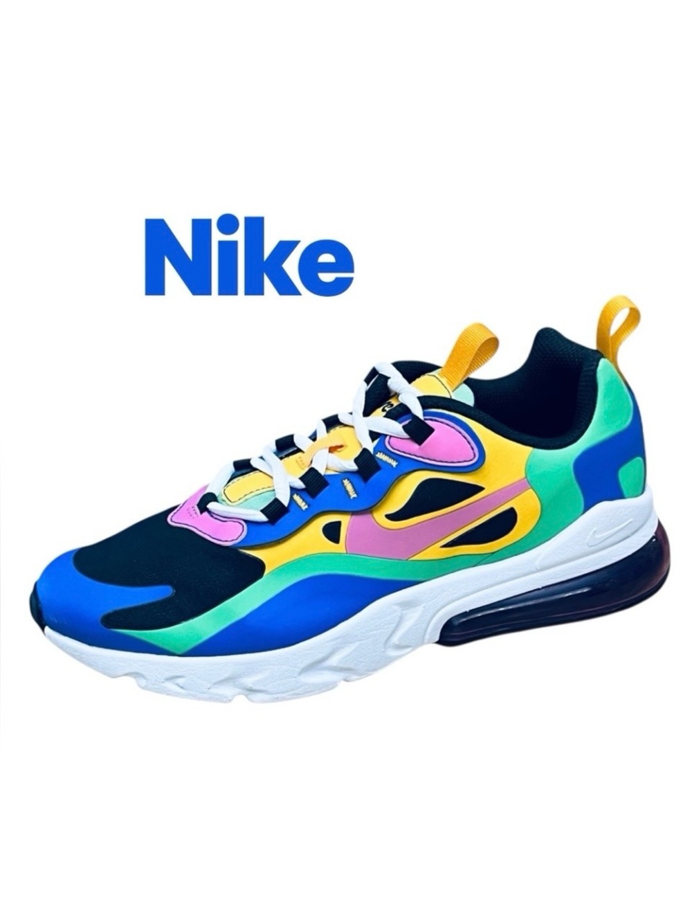 Nike Air Max 270 React Sneakers Big Kids Causal CU4668-001 Unisex Shoes Sz 5.5Y
